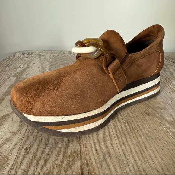 Softwaves Gada Loafer in Chocolate Brown Striped Platform Women’s Size 41 - Picture 4 of 12